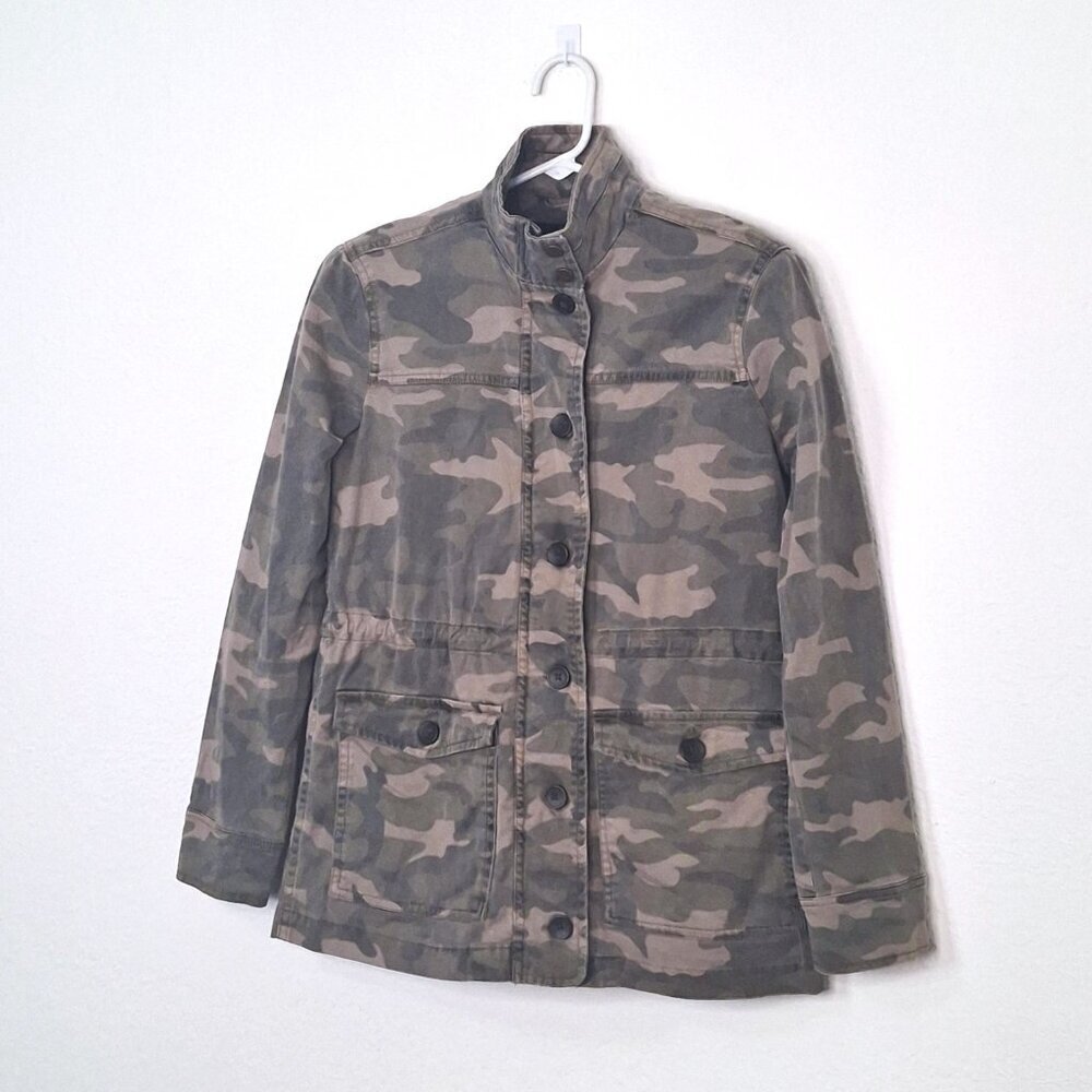 Lucky Brand Camo Jacket Sz XS Safari Streetwear Utility Casual Grunge